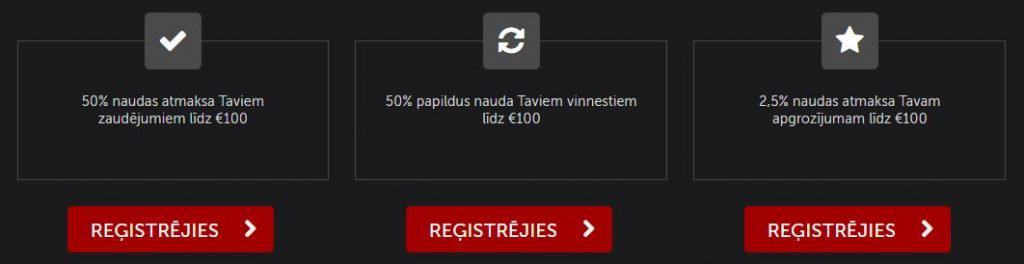 Wählen Sie eines der drei tollen Angebote Betsafe.lv